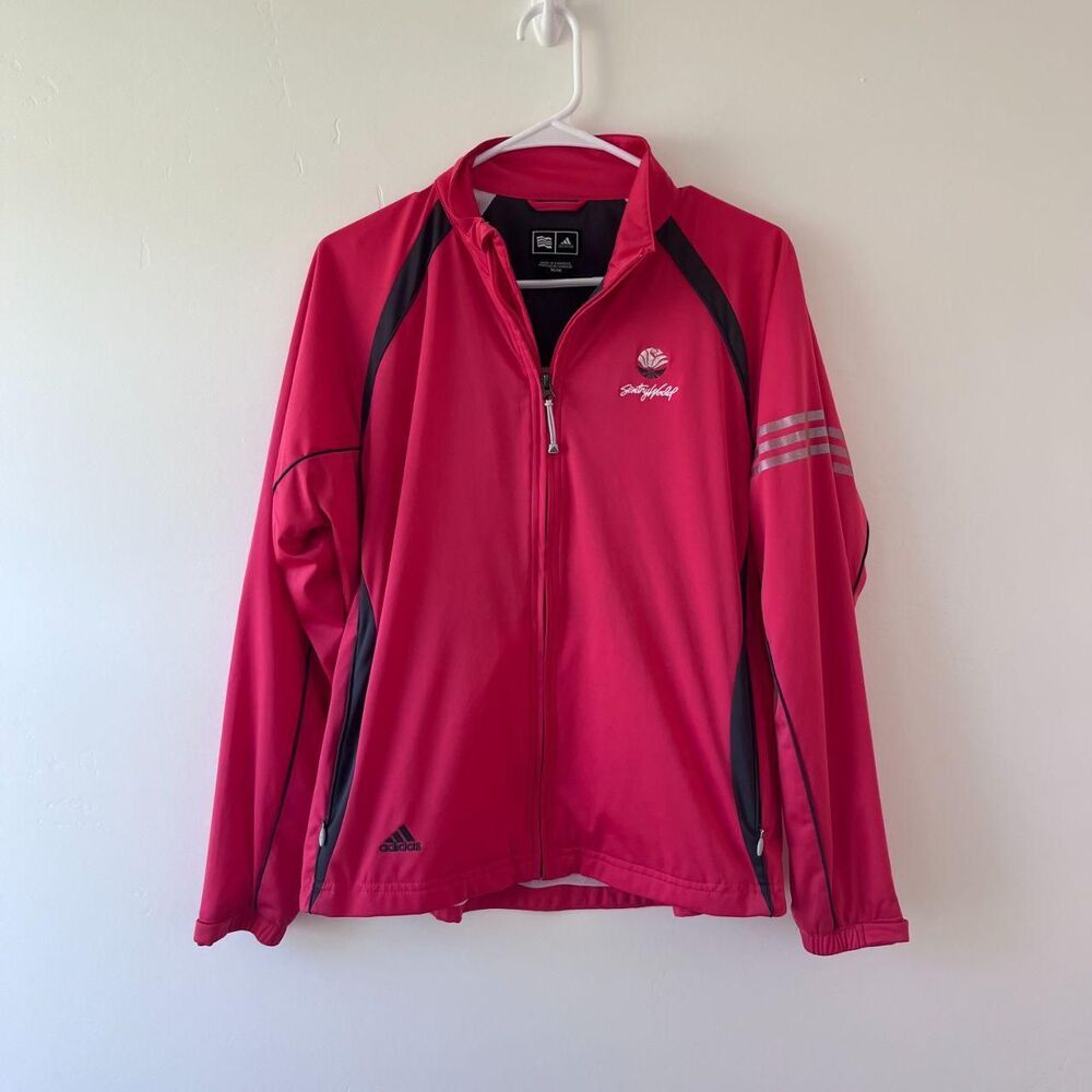 Adidas Women's Pink and Red Jacket